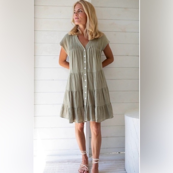 Marea By Liz Joy Dresses & Skirts - Marea light green/“succulent” color Mackenzie mini dress/cover up